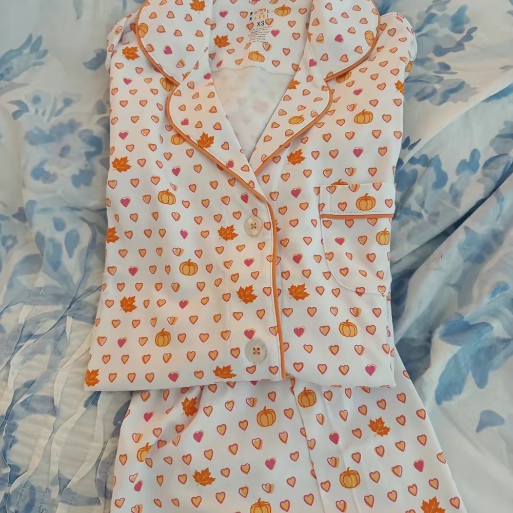 Roller Rabbit Pink and White Pajama Set
